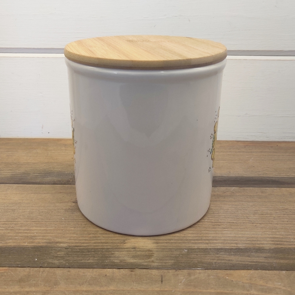 Yellow Floral Wreath & Bee Canister With Lid - Picture 3 of 8